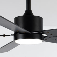 Carregar imagem no visualizador da galeria, Vaczon 56&quot; Black DC Motor Ceiling Fan with LED Lighting and Remote Control
