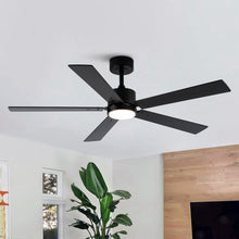 Carregar imagem no visualizador da galeria, Vaczon 56&quot; Black DC Motor Ceiling Fan with LED Lighting and Remote Control
