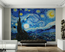 Cargar imagen en el visor de la galería, Vincent Van Gogh&#39;s The Starry Night Painting Wallpaper Mural.  #6742
