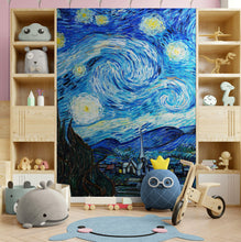 Load image into Gallery viewer, Vincent Van Gogh&#39;s The Starry Night Painting Wallpaper Mural.  #6742
