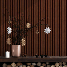 Load image into Gallery viewer, Wooden Vertical Panel Wallpaper. Dark Brown Wainscot Hardwood Wall Mural Print. #6734
