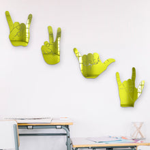 Load image into Gallery viewer, Bundle |  4-Piece Set of Rock On, Hang Loose, I Love You and Peace Sign Hand Silhouettes
