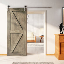 Load image into Gallery viewer, Finished &amp; Unassembled Single Barn Door with Non-Bypass Brushed Nickel Installation Hardware Kit (Arrow Design)
