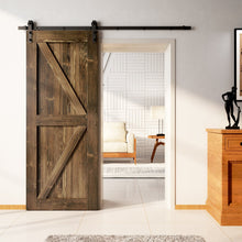 Load image into Gallery viewer, Finished &amp; Unassembled Single Barn Door with Hardware Kit (Arrow Design)

