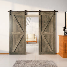 Carregar imagem no visualizador da galeria, Finished &amp; Unassembled Double Barn Door with Non-Bypass Installation Hardware Kit (Arrow Design)
