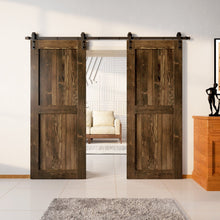 Load image into Gallery viewer, Finished &amp; Unassembled Double Barn Door with Non-Bypass Installation Hardware Kit (H Design)
