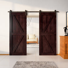 Load image into Gallery viewer, Finished &amp; Unassembled Double Barn Door with Non-Bypass Installation Hardware Kit (Arrow Design)
