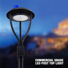 Cargar imagen en el visor de la galería, 150W LED Post Top Light with Photocell - Ultra Bright 22,645 Lumens, 5000K Daylight, 400W Equivalent, IP65 Waterproof Outdoor Area Light
