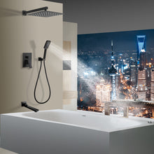 Carregar imagem no visualizador da galeria, Shower Faucet Set Anti-scald Shower Fixtures with Rough-in Pressure Balanced Valve and Embedded Box, Wall Mounted Rain Shower System
