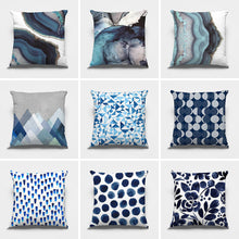 Load image into Gallery viewer, Abstract Blue Cushion Covers
