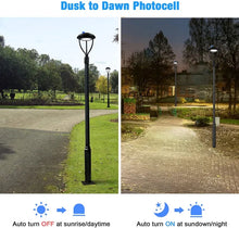 Cargar imagen en el visor de la galería, 150W LED Post Top Light with Photocell - Ultra Bright 22,645 Lumens, 5000K Daylight, 400W Equivalent, IP65 Waterproof Outdoor Area Light
