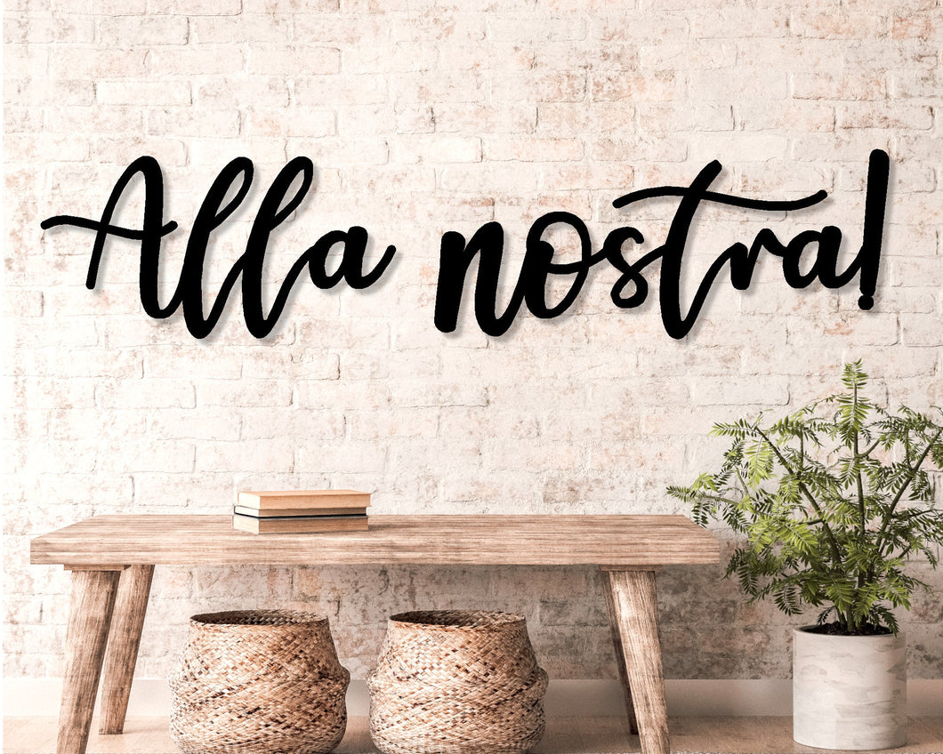 Alla Nostra Metal Word Sign