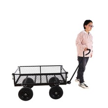 Load image into Gallery viewer, (Black solid wheels wagon cart) Solid wheels Tools cart Wagon Cart Garden cart trucks make it easier to transport firewood
