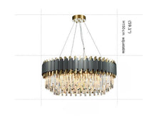 Cargar imagen en el visor de la galería, MIRODEMI® Creative Drum Gold/Black Crystal Hanging Lighting For Living Room, Dining Room
