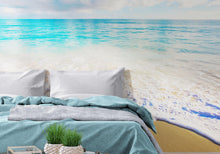 Cargar imagen en el visor de la galería, Ocean Beach Shore Wallpaper Mural. Tropical Theme Wall Decor. #6770
