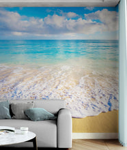 Load image into Gallery viewer, Ocean Beach Shore Wallpaper Mural. Tropical Theme Wall Decor. #6770
