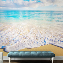 Carregar imagem no visualizador da galeria, Ocean Beach Shore Wallpaper Mural. Tropical Theme Wall Decor. #6770
