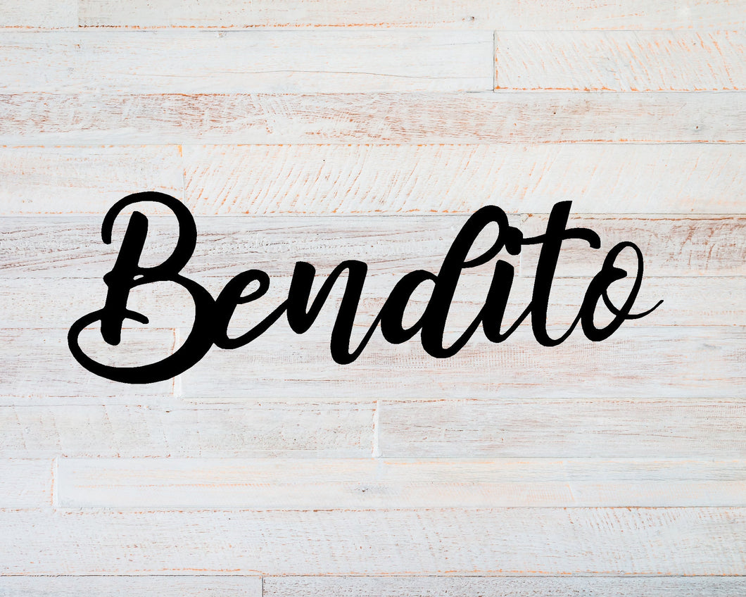 Bendito Metal Word Sign