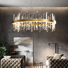 Load image into Gallery viewer, Betula Round Crystal Chandelier
