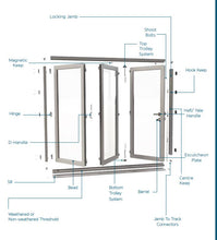 Carregar imagem no visualizador da galeria, Notus Panel Aluminum Black Bi-fold Doors
