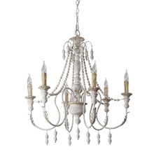 Carregar imagem no visualizador da galeria, Billiter 6-Light Wood White Chandelier
