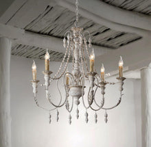 Carregar imagem no visualizador da galeria, Billiter 6-Light Wood White Chandelier
