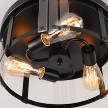 Carregar imagem no visualizador da galeria, Black 3-Light Farmhouse Flush Mount Ceiling Light
