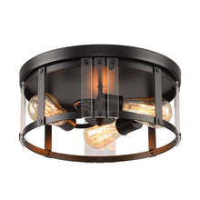 Carregar imagem no visualizador da galeria, Black 3-Light Farmhouse Flush Mount Ceiling Light
