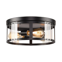 Carregar imagem no visualizador da galeria, Black 3-Light Farmhouse Flush Mount Ceiling Light
