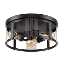 Carregar imagem no visualizador da galeria, Black 3-Light Farmhouse Flush Mount Ceiling Light
