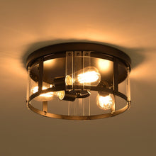 Carregar imagem no visualizador da galeria, Black 3-Light Farmhouse Flush Mount Ceiling Light
