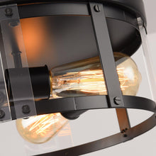 Carregar imagem no visualizador da galeria, Black 3-Light Farmhouse Flush Mount Ceiling Light
