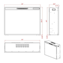 Carregar imagem no visualizador da galeria, Black Electric Fireplace Heater Insert with Overheating Protection and Remote Control
