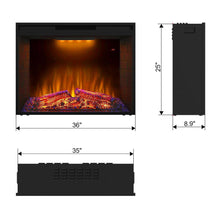 Carregar imagem no visualizador da galeria, Black Electric Fireplace Heater Insert with Overheating Protection and Remote Control
