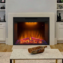 Carregar imagem no visualizador da galeria, Black Electric Fireplace Heater Insert with Overheating Protection and Remote Control
