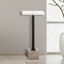 Load image into Gallery viewer, Black Square Side Table with Marble Base
