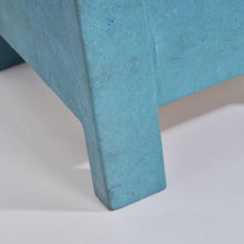 Load image into Gallery viewer, Blue Rectangle Wood Side Table
