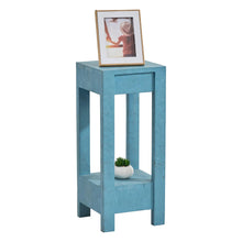 Carregar imagem no visualizador da galeria, Blue Rectangle Wood Side Table
