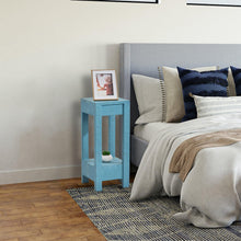 Load image into Gallery viewer, Blue Rectangle Wood Side Table
