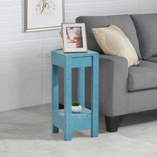 Load image into Gallery viewer, Blue Rectangle Wood Side Table
