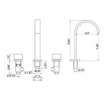 Carregar imagem no visualizador da galeria, Brushed Gold 3-Hole Double Handle Bathroom Sink Faucet
