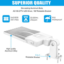 Load image into Gallery viewer, 200W LED Shoebox Light 5000K - Built in Dusk To Dawn Sensor - 100-277VAC - 31,348 Lumens
