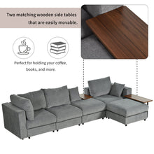 Carregar imagem no visualizador da galeria, Modern Large L-Shape Sectional Sofa for Living Room, 2 Pillows and 2 End Tables
