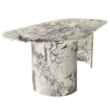 Load image into Gallery viewer, Calacatta Viola Marble Oval Dining Table with C Shape Marble Legs Polished
