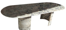 Load image into Gallery viewer, Calacatta Viola Marble Oval Dining Table with C Shape Marble Legs Polished
