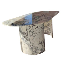 Load image into Gallery viewer, Calacatta Viola Marble Oval Dining Table with C Shape Marble Legs Polished
