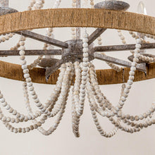 Carregar imagem no visualizador da galeria, Chokio 6-Light Wood Bead Chandelier
