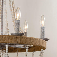 Carregar imagem no visualizador da galeria, Chokio 6-Light Wood Bead Chandelier
