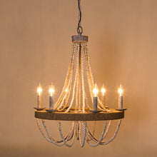 Carregar imagem no visualizador da galeria, Chokio 6-Light Wood Bead Chandelier
