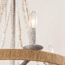 Carregar imagem no visualizador da galeria, Chokio 6-Light Wood Bead Chandelier
